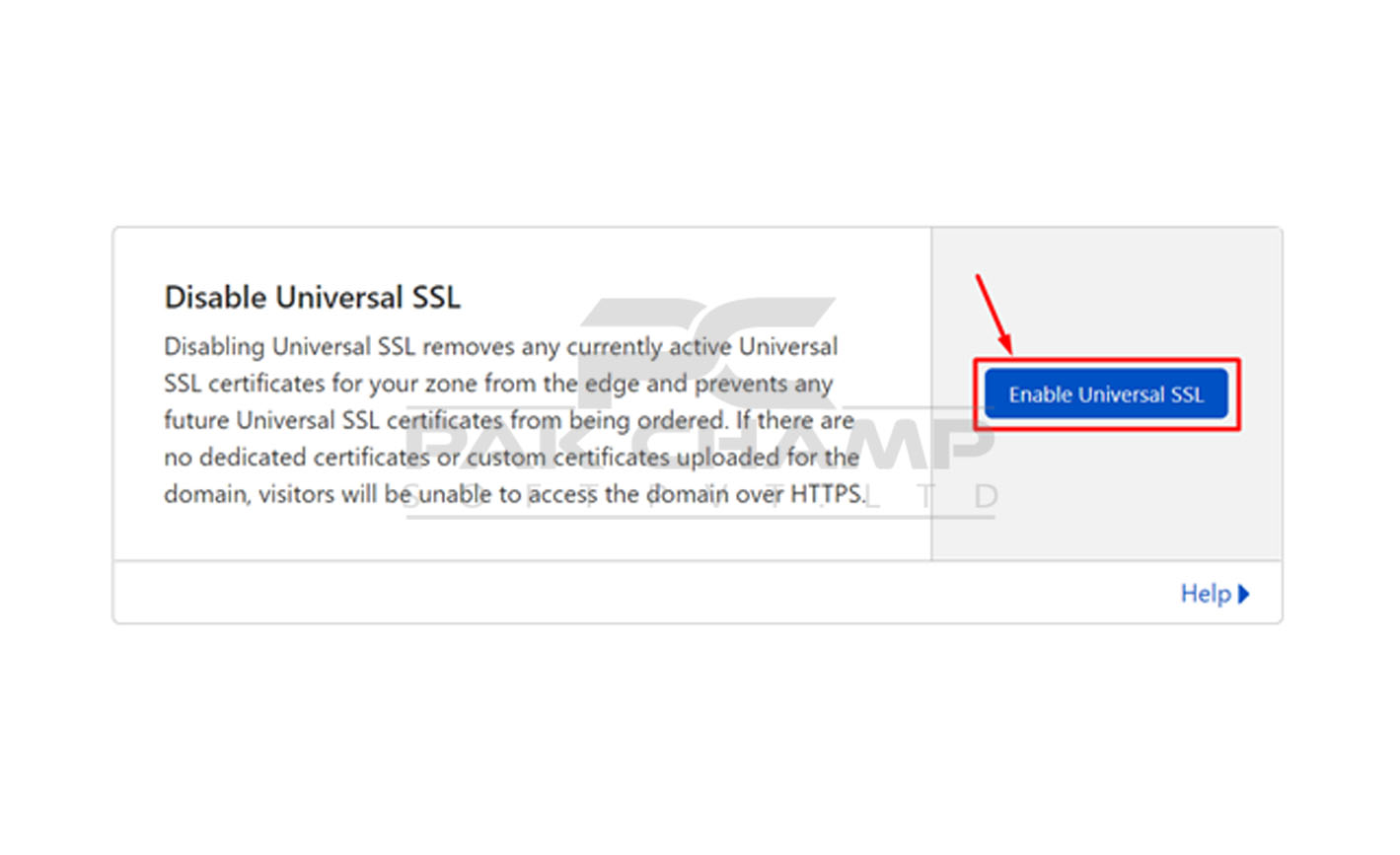 Enable Universal SSL