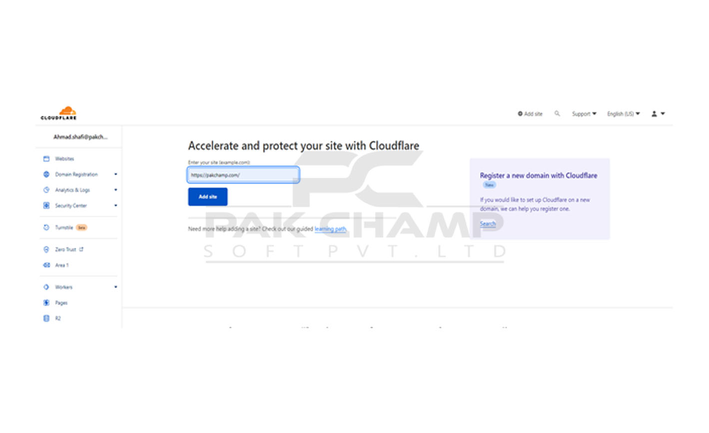 Create an Account on Cloudflare and Add a website